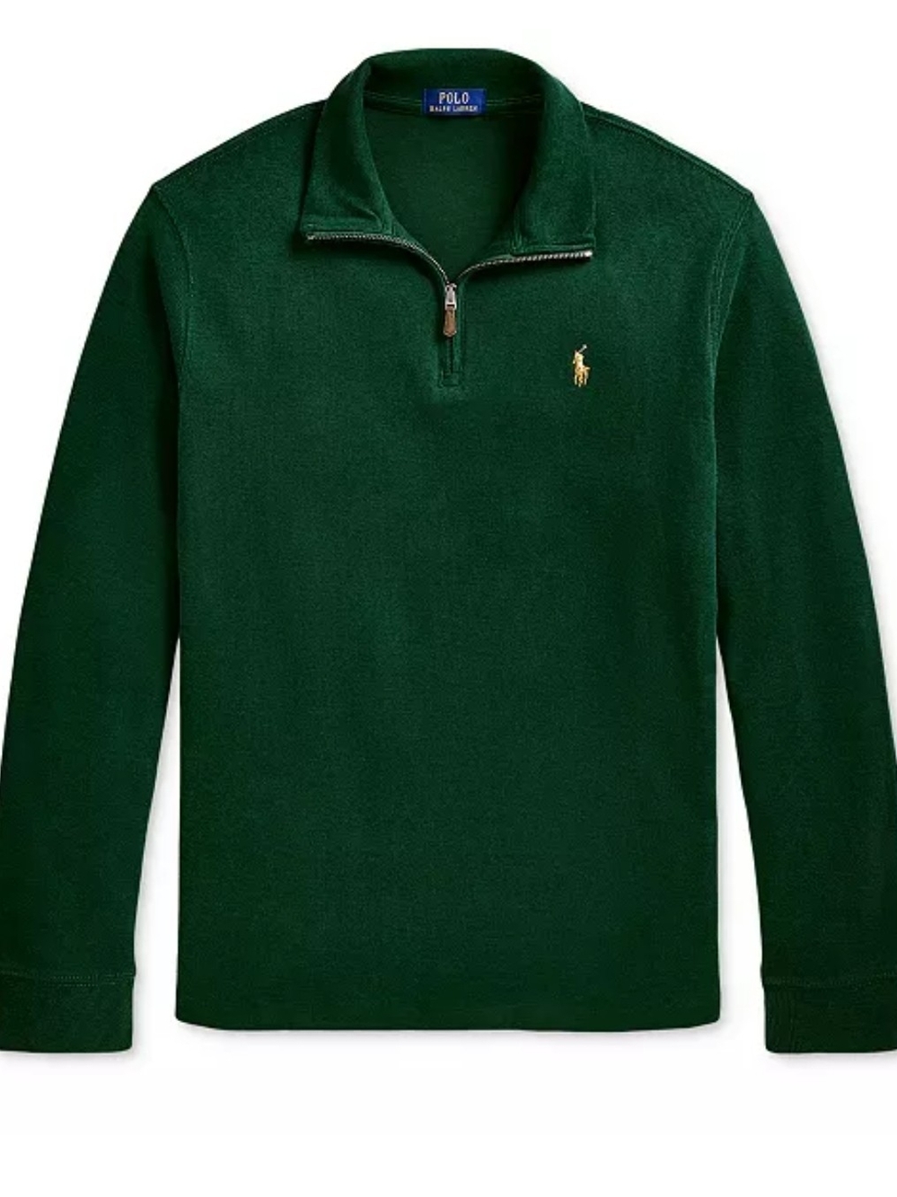 Polo Ralph Lauren Men's Estate-Rib Cotton Quarter-Zip Sweater Size 2XL Green